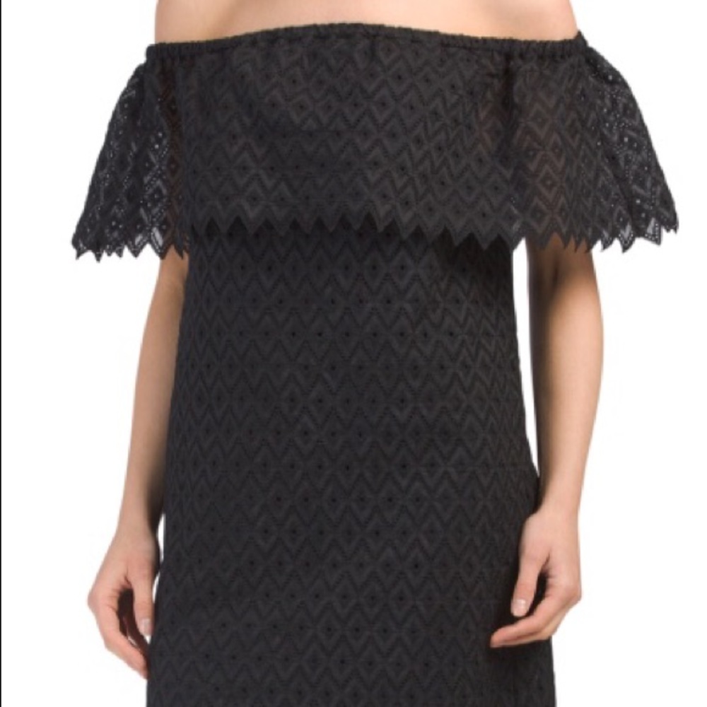 NWT stylish black off the shoulder dress!